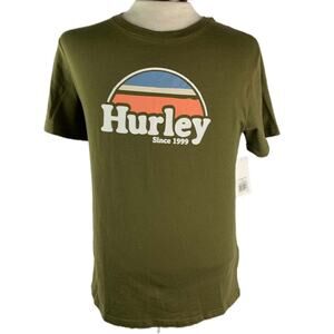 Small Hurley Men's Olive Green Logo Tshirt Short Sleeve Retro New